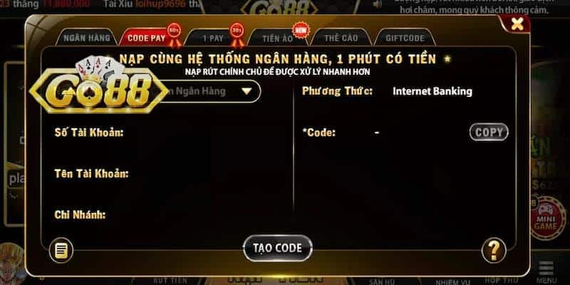 Rút Tiền Go88 - Rút Ngay 1 Phút Có Tiền Về Tài Khoản